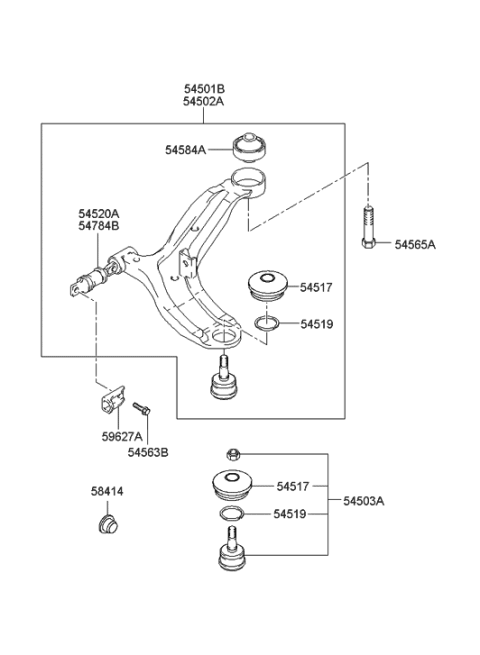 2012 Hyundai Santa Fe  Bolt Diagram for 545652E000