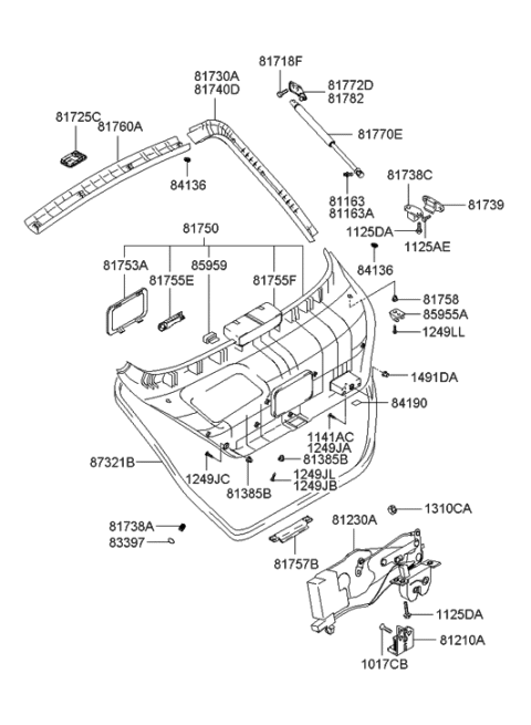 2015 Hyundai Santa Fe  Label-Rear Head Room Warning Diagram for 841902C000
