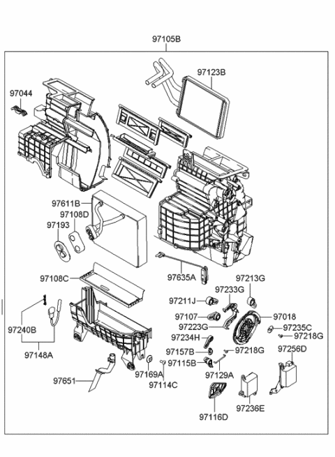 2010 Hyundai Santa Fe  THERMOSTAT Diagram for 971432D000