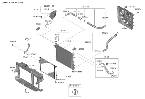 2021 Hyundai Ioniq  INSULATOR-Radiator MTG, LWR Diagram for 25336C5500