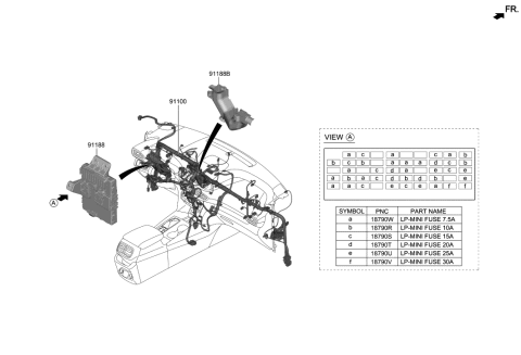 2018 Hyundai Sonata  Wiring Assembly-Main Diagram for 91100S2660