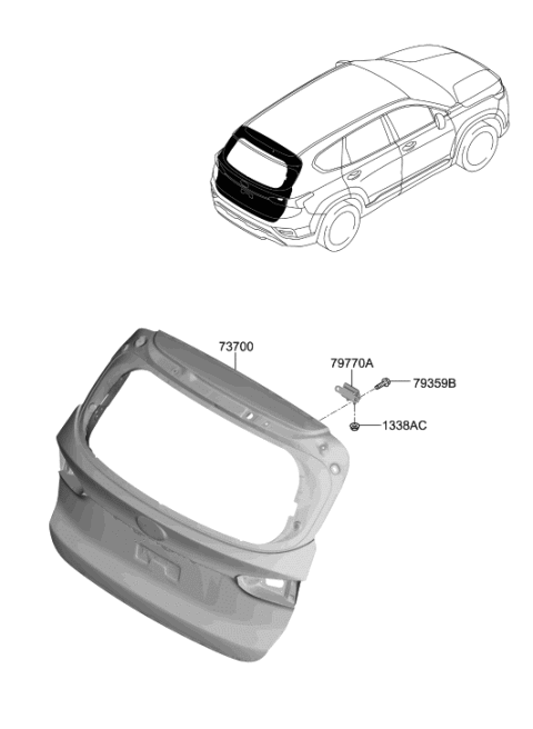 2018 Hyundai Sonata Panel Assembly-Tail Gate Diagram for 72800S2100