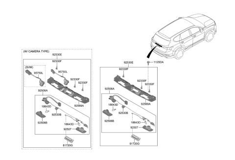 2021 Hyundai Ioniq  Bracket-License Plate Lamp Diagram for 92535S2010