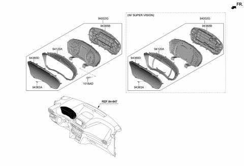 2021 Hyundai Ioniq Cluster Assembly-Instrument Diagram for 94001S2010