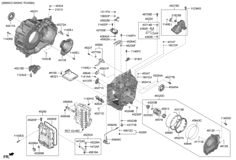2018 Hyundai Sonata Bracket Assembly-Shift Cable Diagram for 459704G110