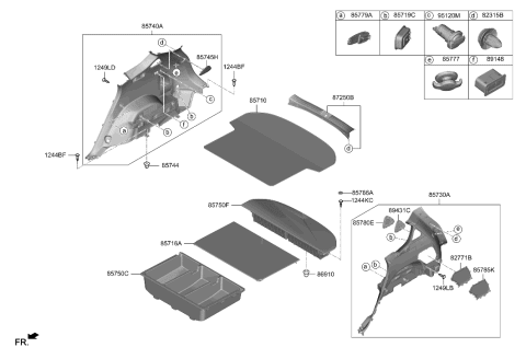 2021 Hyundai Ioniq Mat Assembly-Luggage Covering Diagram for 85710S2000NNB