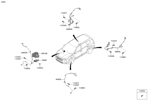 2021 Hyundai Ioniq Sensor Assembly-Wheel Speed, LH Diagram for 58930S1000