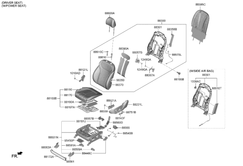 2018 Hyundai Sonata  Cushion Assembly-FR Seat, LH Diagram for 88100S2000PTH