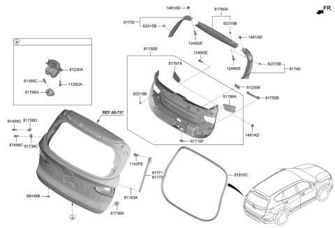 2021 Hyundai Ioniq Lifter Assembly-Tail Gate, LH Diagram for 81830S1000