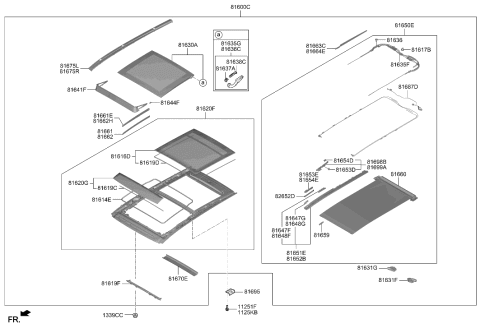 2021 Hyundai Ioniq  Cover-FRT, LH Diagram for 81661S1000