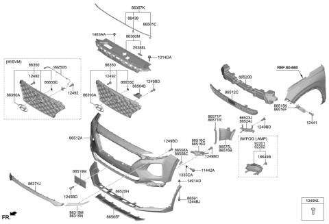 2018 Hyundai Sonata  Air Duct-FR Bumper, LH Diagram for 86541S2000