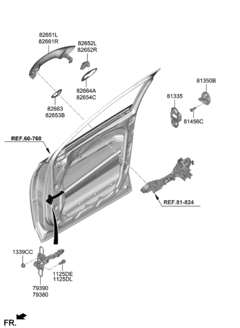 2021 Hyundai Ioniq  Pad-FR Dr O/S HDL Hinge, RH Diagram for 82663S1000