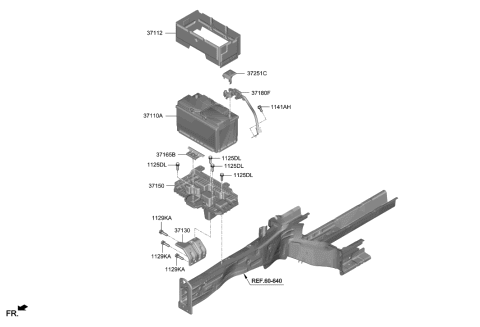 2021 Hyundai Ioniq  Battery Assembly Diagram for 37110C2802