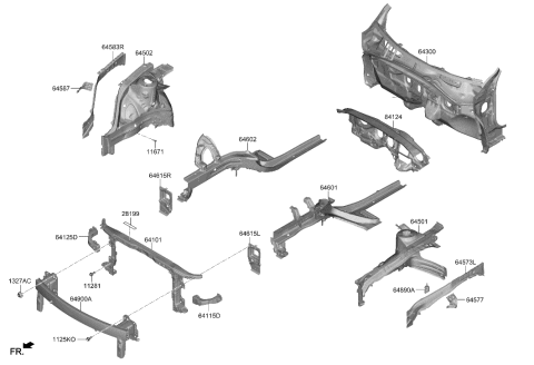 2016 Hyundai Accent  INSULATOR-DASH PANEL Diagram for 84124IB000