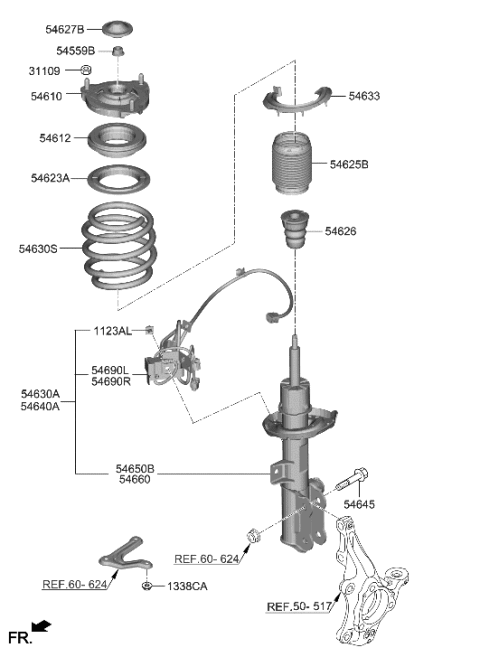 2016 Hyundai Accent  Bearing-Strut Diagram for 54612C1000