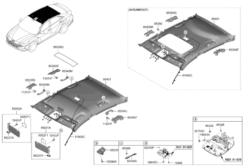 2017 Hyundai Accent  WIRING ASSY-ROOF Diagram for 91800IB220