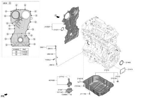 2016 Hyundai Accent  COVER ASSY-TIMING CHAIN Diagram for 213502GGA1