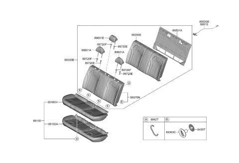 2016 Hyundai Accent  HEADREST ASSY-REAR SEAT Diagram for 89700AA300NGH