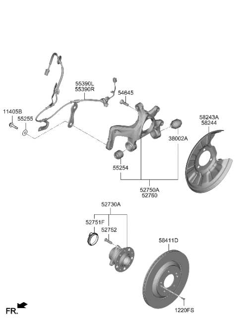 2016 Hyundai Accent  Bush-RR Assist Arm Diagram for 55258AABA0
