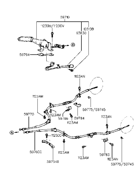 2003 Hyundai Sonata  Switch Assembly-Park Brake Diagram for 9383028000