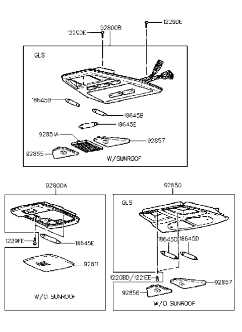 2003 Hyundai Sonata  Bulb Diagram for 1864508019