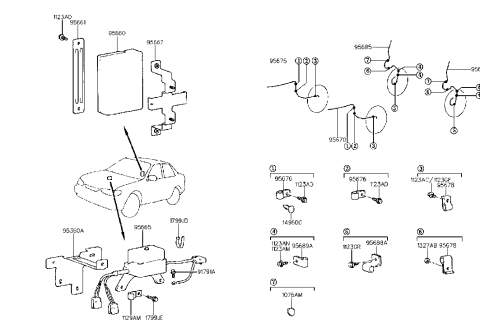2005 Hyundai Sonata  Relay Abs Box Diagram for 9566528500