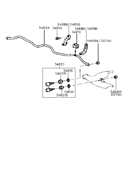 2006 Hyundai Sonata Link-Stabilizer Diagram for 5483037020