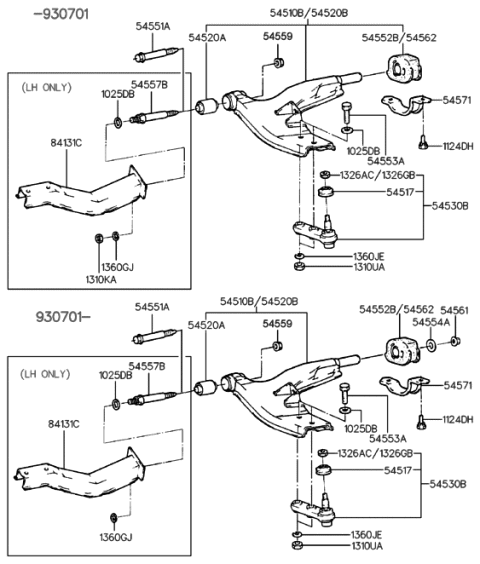 2004 Hyundai Sonata  Nut Diagram for 1310112001