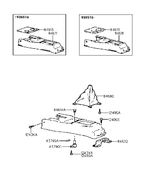 2005 Hyundai Sonata Bracket-Front Console Rear Mounting Diagram for 8463528000