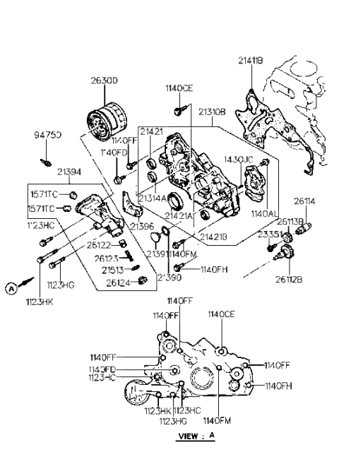 2003 Hyundai Sonata Case Assembly-Front Diagram for 2131033010