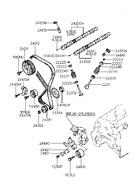 2005 Hyundai Sonata  Camshaft Assembly-Exhaust Diagram for 2420033010