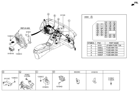 2002 Hyundai Sonata  Ignition Control Module Relay Box Assembly Diagram for 919403V050