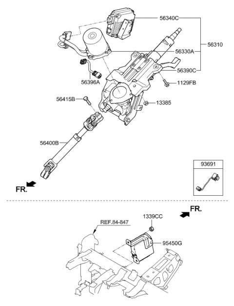 2002 Hyundai Sonata Lead Wire Assembly-Mdps Diagram for 563963R420