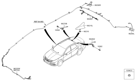 2001 Hyundai Sonata Nut Diagram for 96217A2000