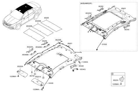 2001 Hyundai Sonata Feeder Cable-Antenna Floor No.1 Diagram for 962303V600