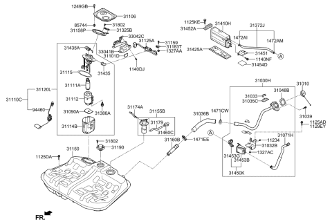 2001 Hyundai Sonata Pump Assembly-Fuel Diagram for 311203V550