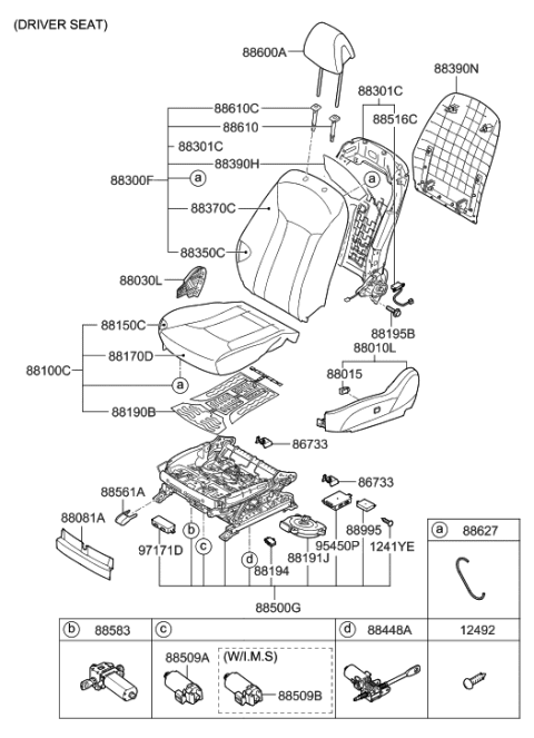 2001 Hyundai Sonata Cover-Rear LH Diagram for 885804R100HZ