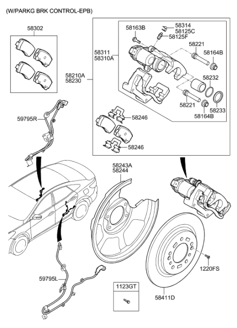 2002 Hyundai Sonata  Cover-Dust Rear, LH Diagram for 582433V500