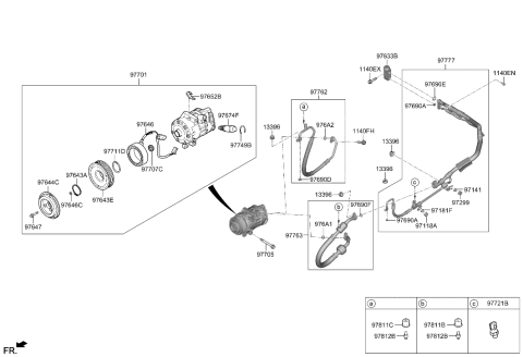 2007 Hyundai Azera  Disc & Hub Assembly-A/C Compressor Diagram for 97644G8100