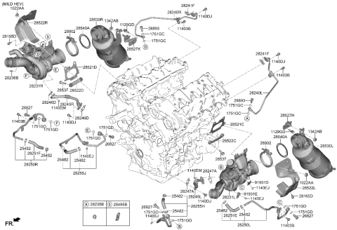 2007 Hyundai Azera  GASKET-T/C OIL DRAIN, B Diagram for 282463N001