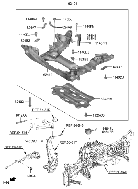 2007 Hyundai Azera  Bolt Diagram for 62498B1000