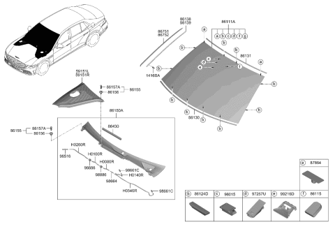 2007 Hyundai Azera Bracket-Rain Sensor Cover Diagram for 96031G8000