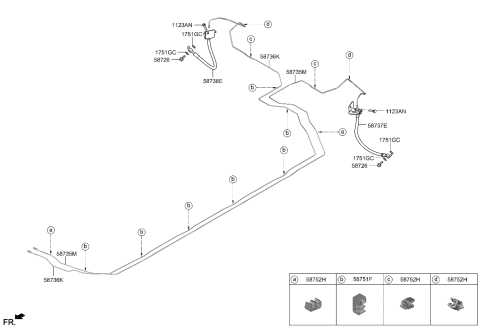 2016 Hyundai Azera  TUBE-CONNECTOR TO RR, LH Diagram for 58735GI000