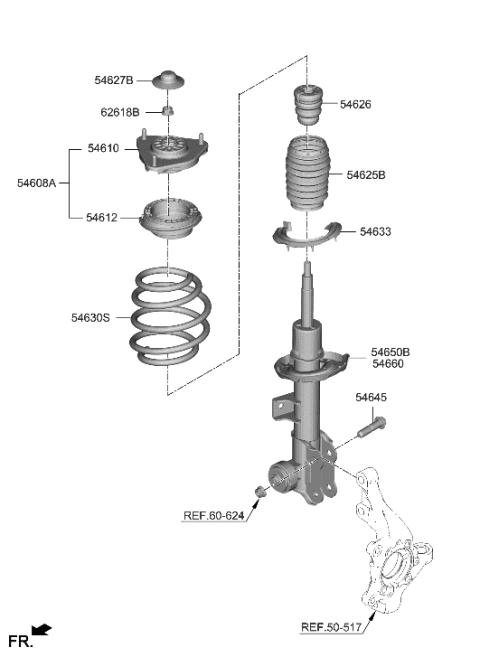 2016 Hyundai Azera  SPRING-FR Diagram for 54630GI080