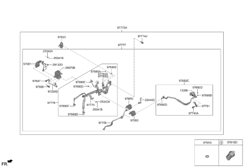 1991 Hyundai Elantra  HOSE & TUBE ASSY Diagram for 97759GI540