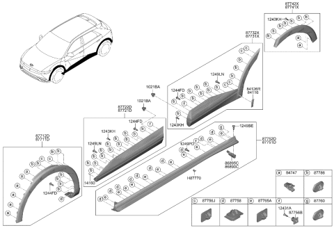 1991 Hyundai Elantra  T/SCREW -Pan Head Diagram for 1243103127K