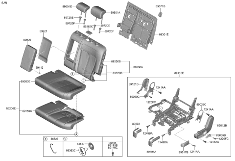 1991 Hyundai Elantra  PAD ASSY-REAR SEAT CUSHION, LH Diagram for 89150GI000