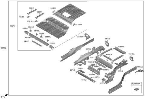 1991 Hyundai Elantra MEMBER-RR FLOOR CROSS NO.1 Diagram for 658L2GI100