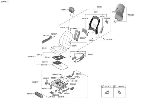 1991 Hyundai Elantra  PAD ASSY-FRONT SEAT CUSHION, LH Diagram for 88150GI000