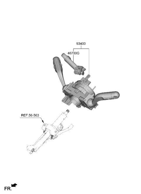 2016 Hyundai Azera  LEVER COMPLETE-SHIFT BY WIRE Diagram for 467W0GI100NNB